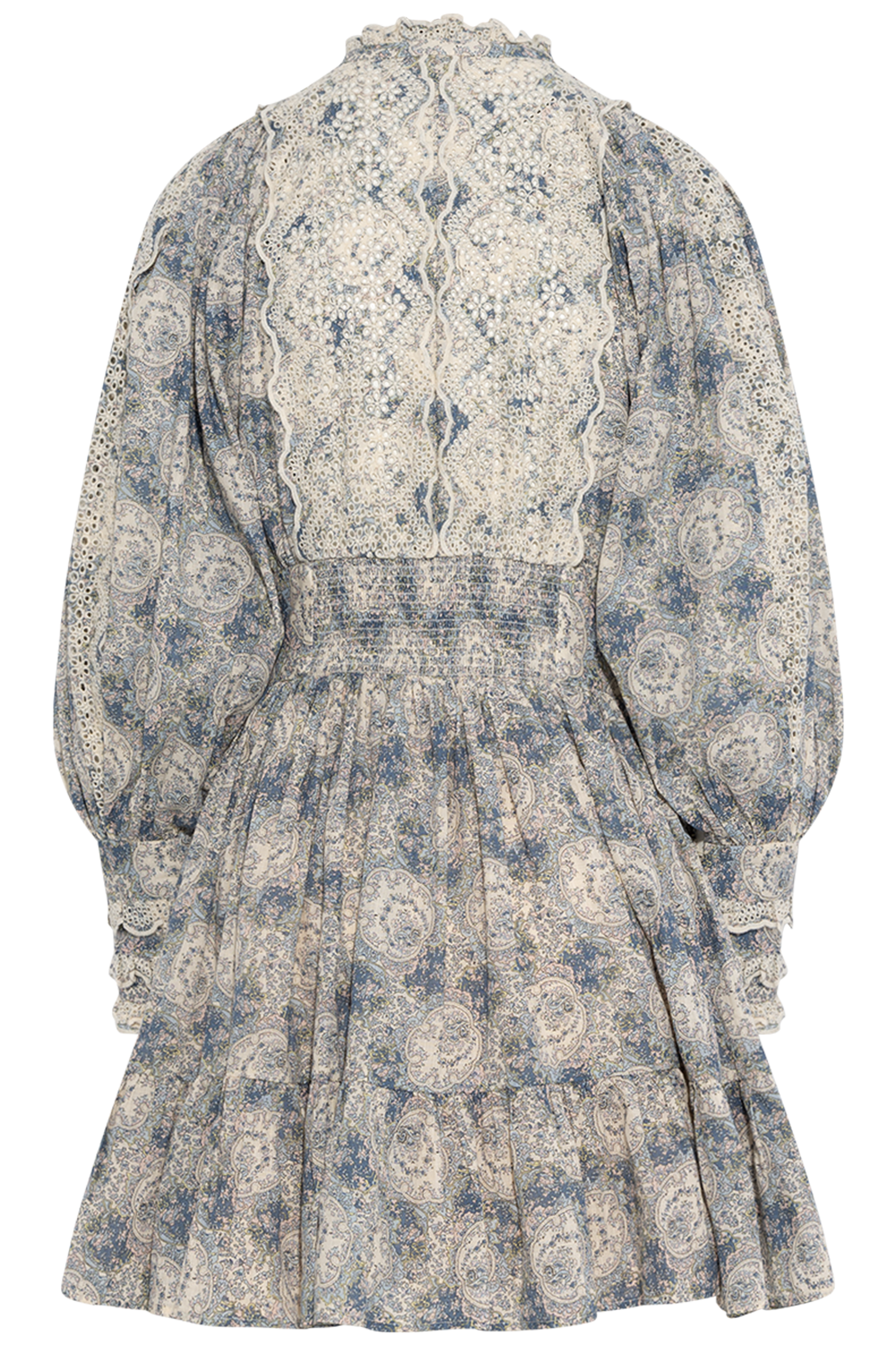 Cotton Slub Mini Dress - Blue Paisley