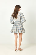 Cotton Slub Mini Dress - Blue Paisley