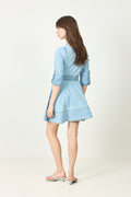 Denim Mini Dress -  Light Blue