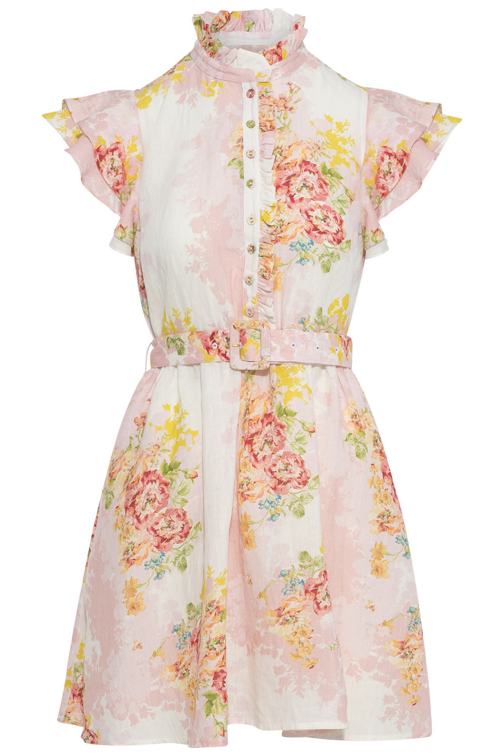 Linen Ruffle Dress -  Rose Amore