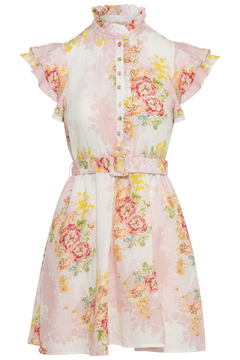 Linen Ruffle Dress -  Rose Amore