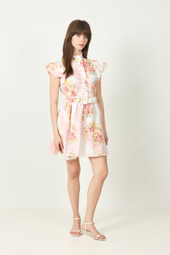 Linen Ruffle Dress -  Rose Amore