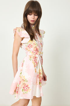 Linen Ruffle Dress -  Rose Amore