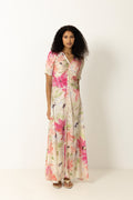Shiny Button-Down Dress -  Soft Dew