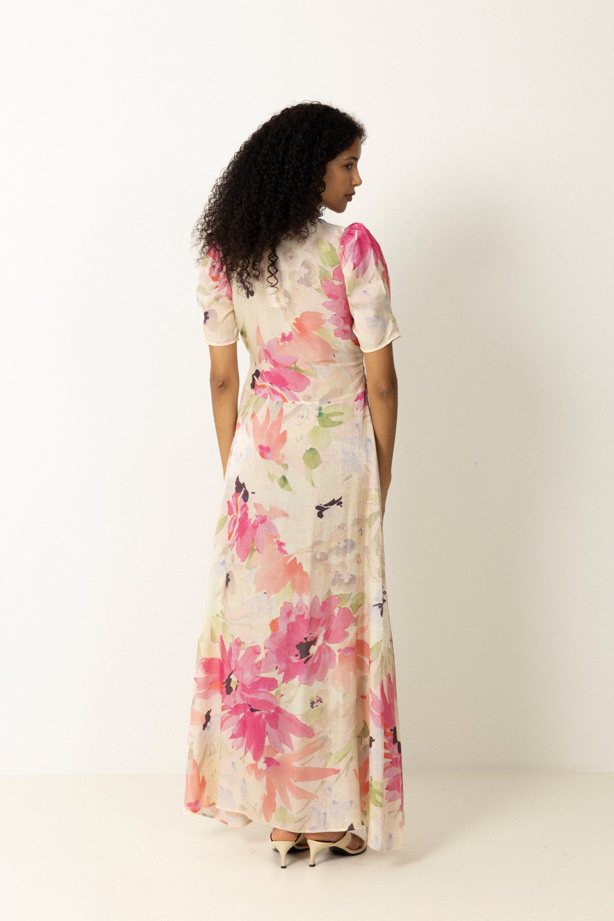 Shiny Button-Down Dress -  Soft Dew