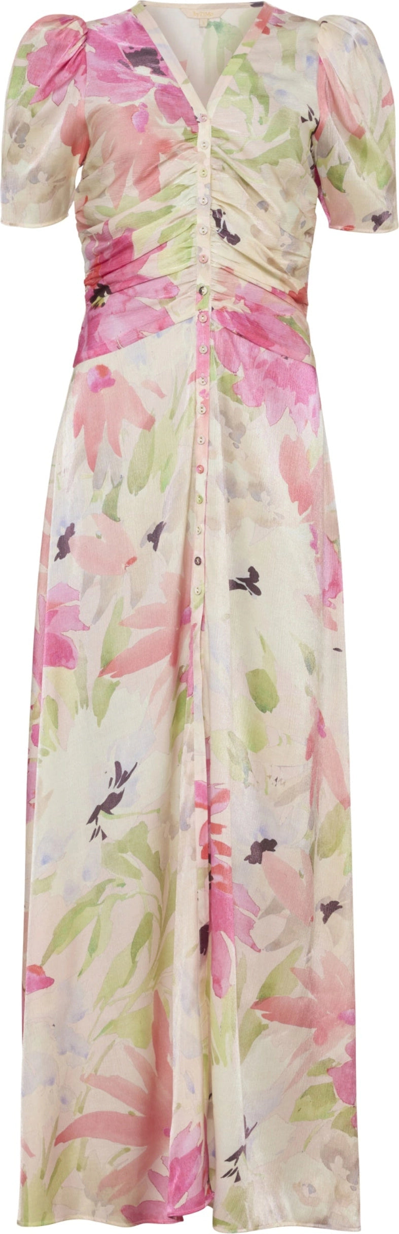 Shiny Button-Down Dress -  Soft Dew