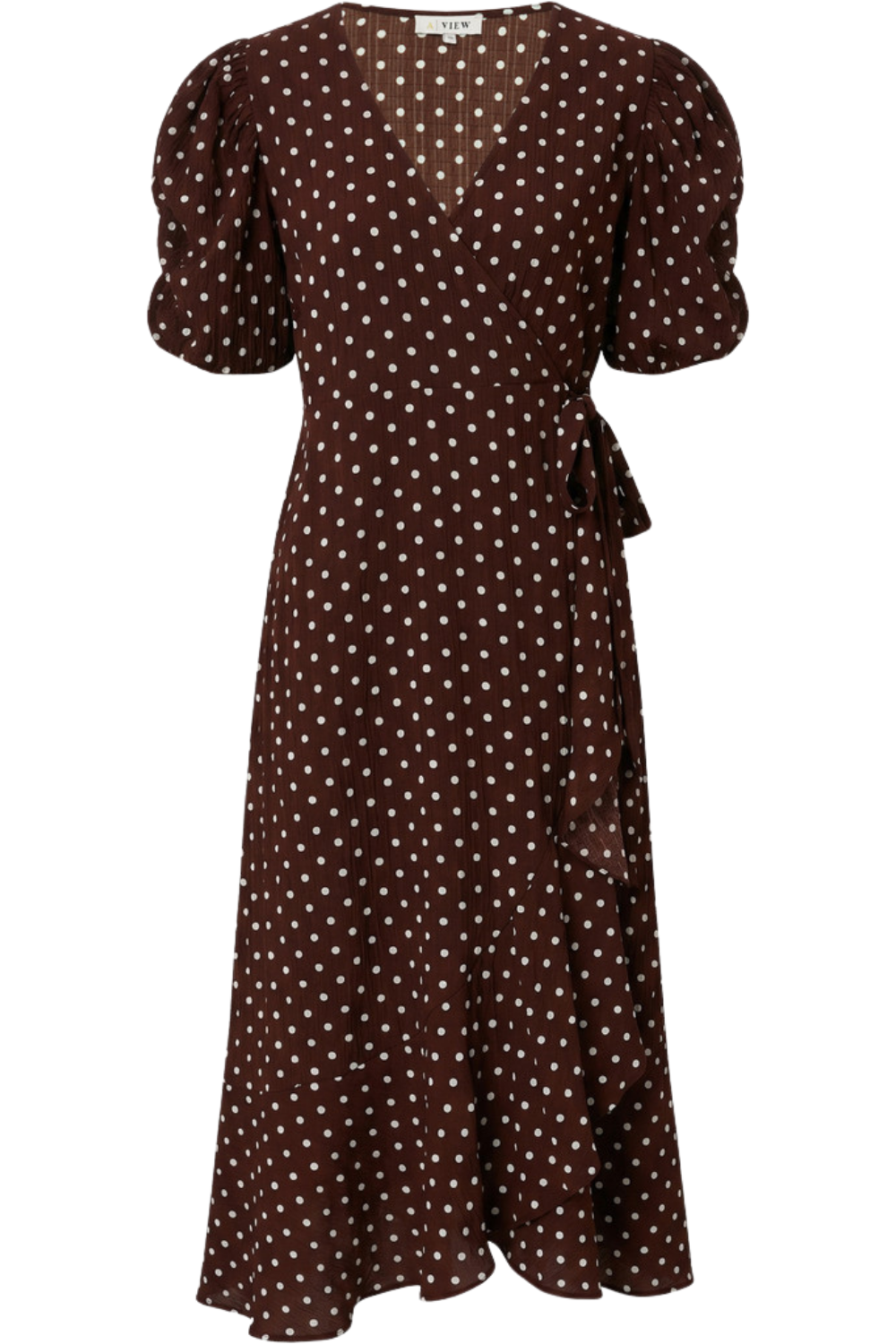 Sinda Dot Dress - Brown With White Dots