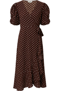 Sinda Dot Dress - Brown With White Dots