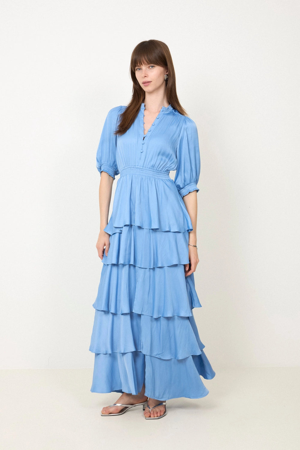 Wisteria Solid Dress - Blue