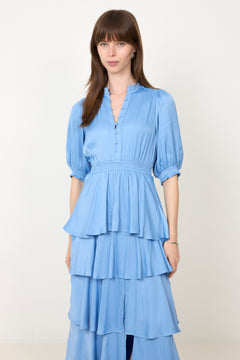 Wisteria Solid Dress - Blue