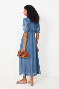 Este Dress Tencel - Blue