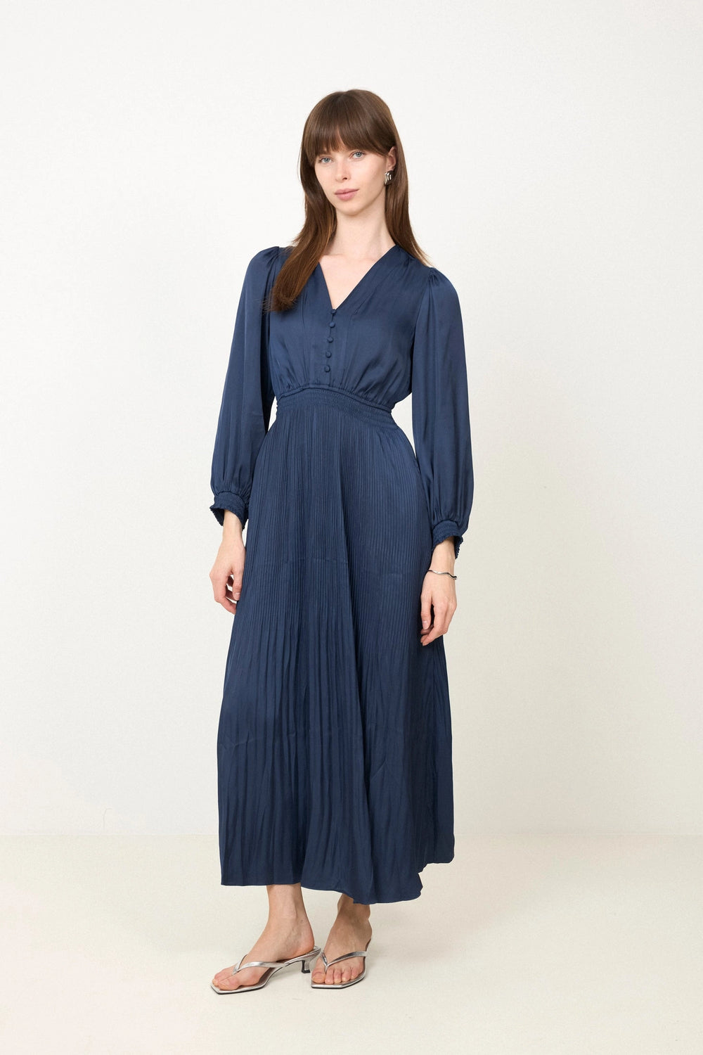 Emryn Solid Dress - Navy