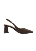Biamaralyn Slingback Faux Suede - Dark Brown