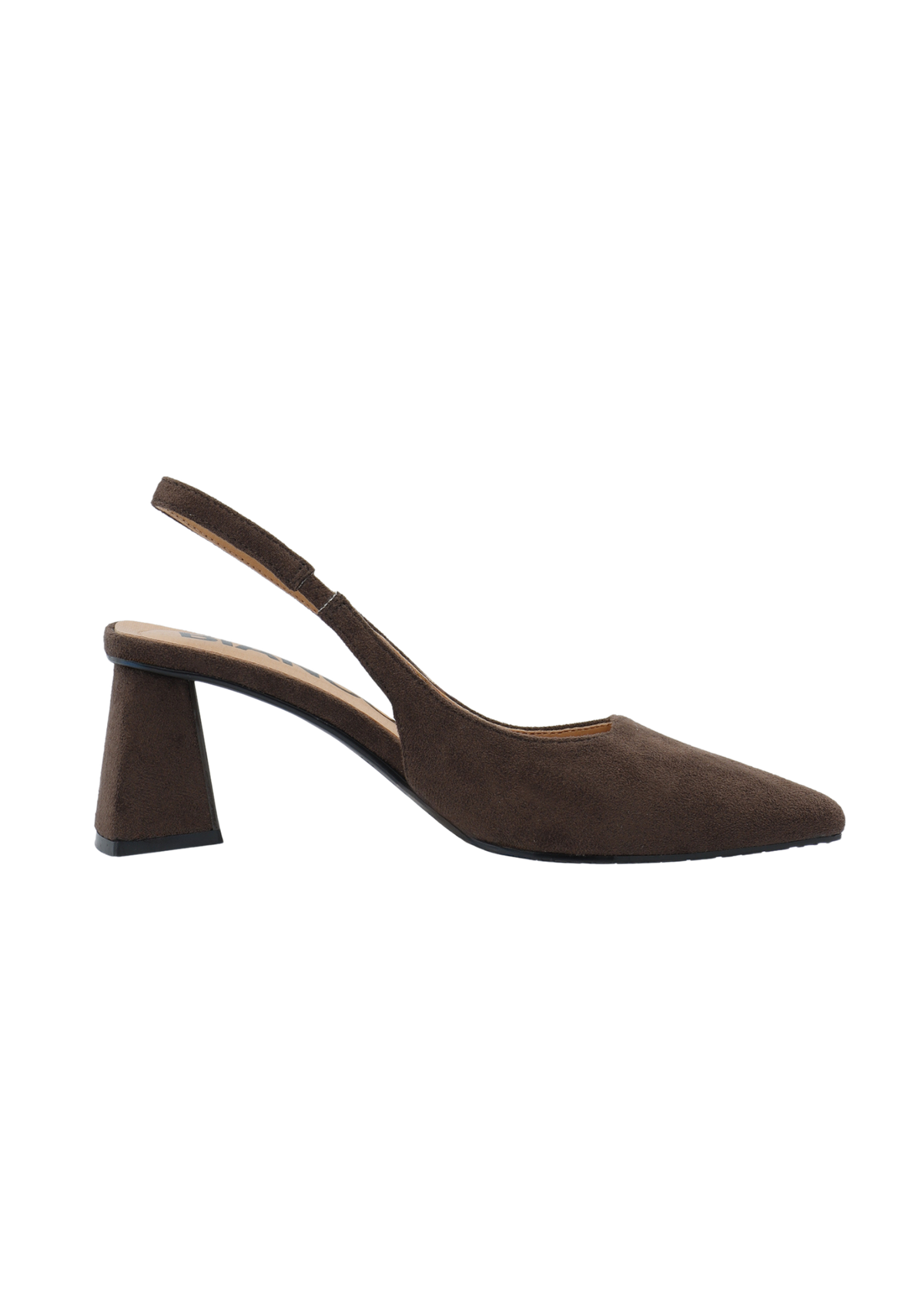 Biamaralyn Slingback Faux Suede - Dark Brown