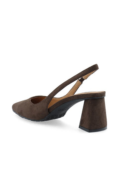 Biamaralyn Slingback Faux Suede - Dark Brown