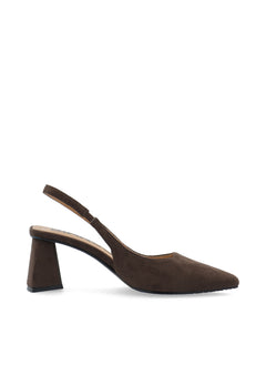 Biamaralyn Slingback Faux Suede - Dark Brown