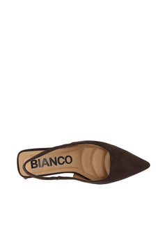 Biamaralyn Slingback Faux Suede - Dark Brown