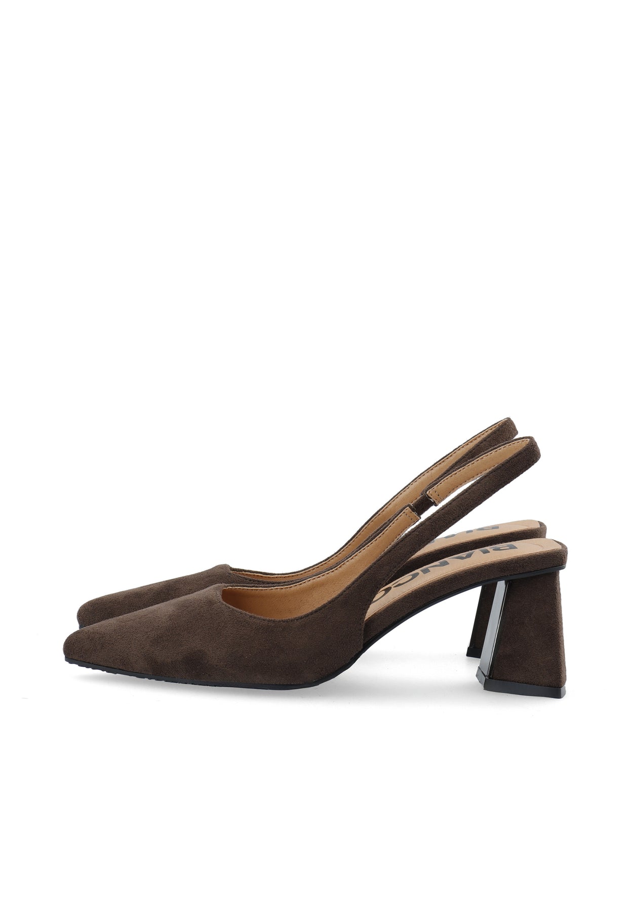 Biamaralyn Slingback Faux Suede - Dark Brown