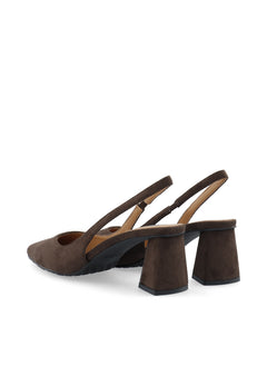 Biamaralyn Slingback Faux Suede - Dark Brown
