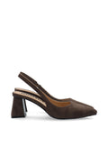 Biamaralyn Slingback Faux Suede - Dark Brown