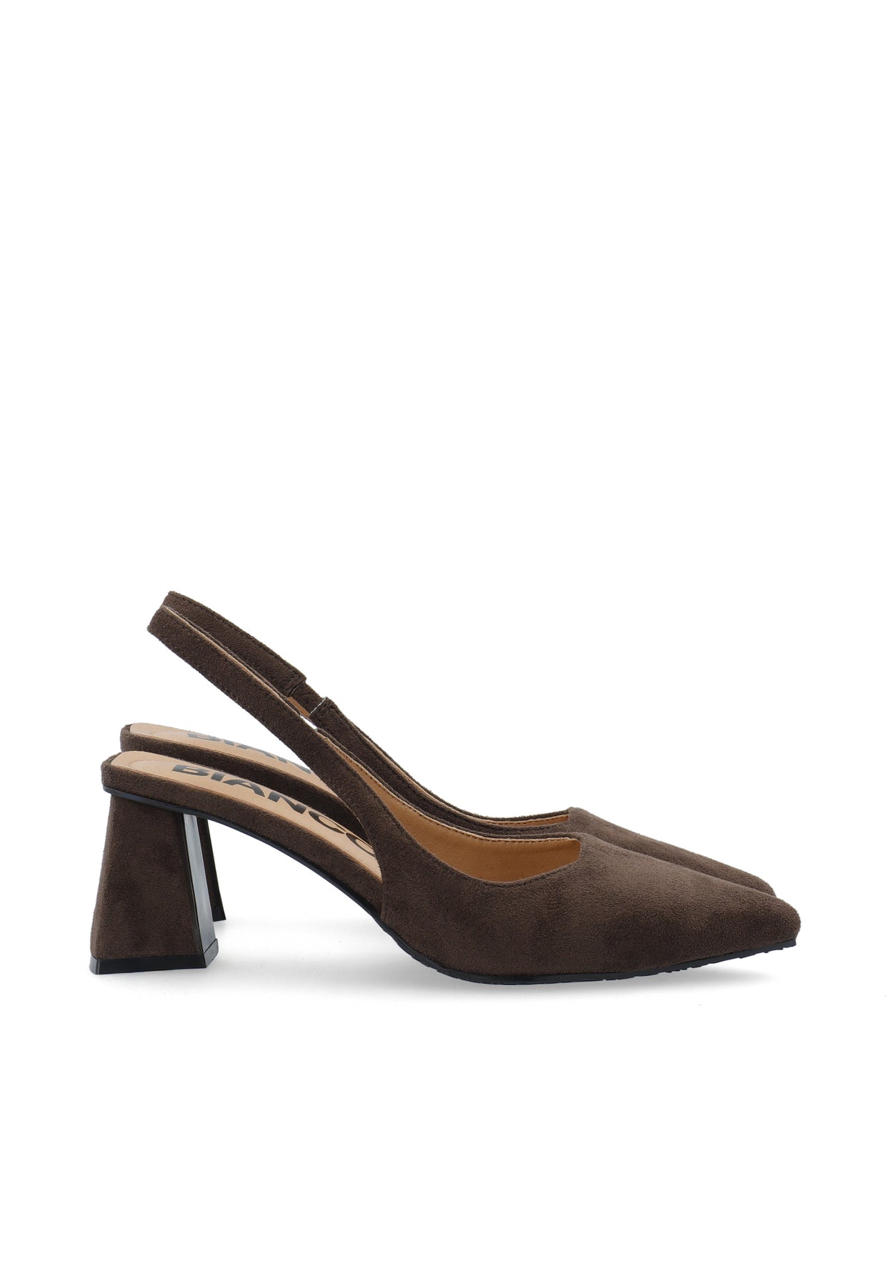 Biamaralyn Slingback Faux Suede - Dark Brown