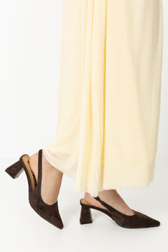 Biamaralyn Slingback Faux Suede - Dark Brown