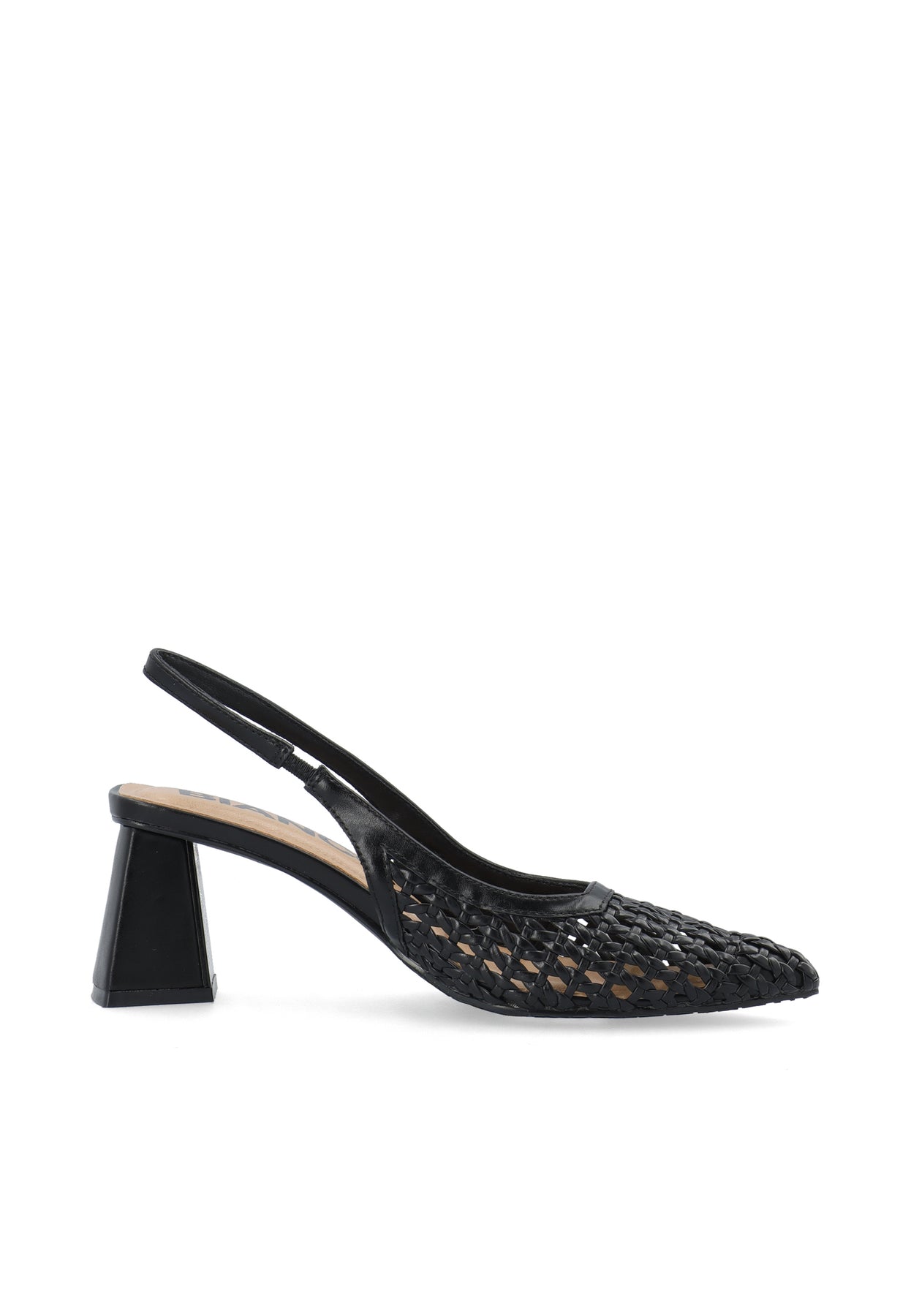 Biamaralyn Slingback Weaved Faux Leather - Black