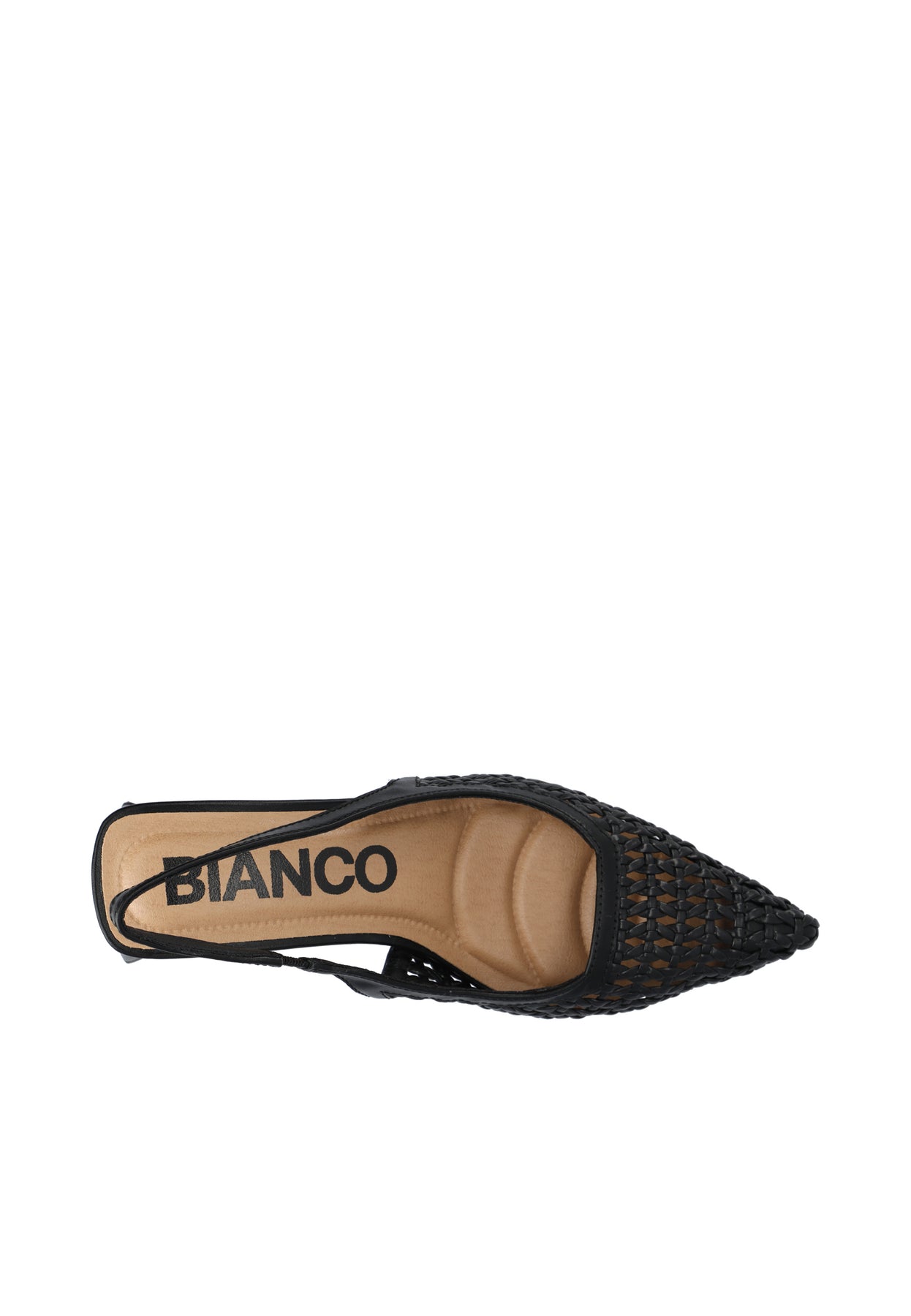 Biamaralyn Slingback Weaved Faux Leather - Black