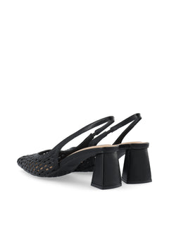 Biamaralyn Slingback Weaved Faux Leather - Black