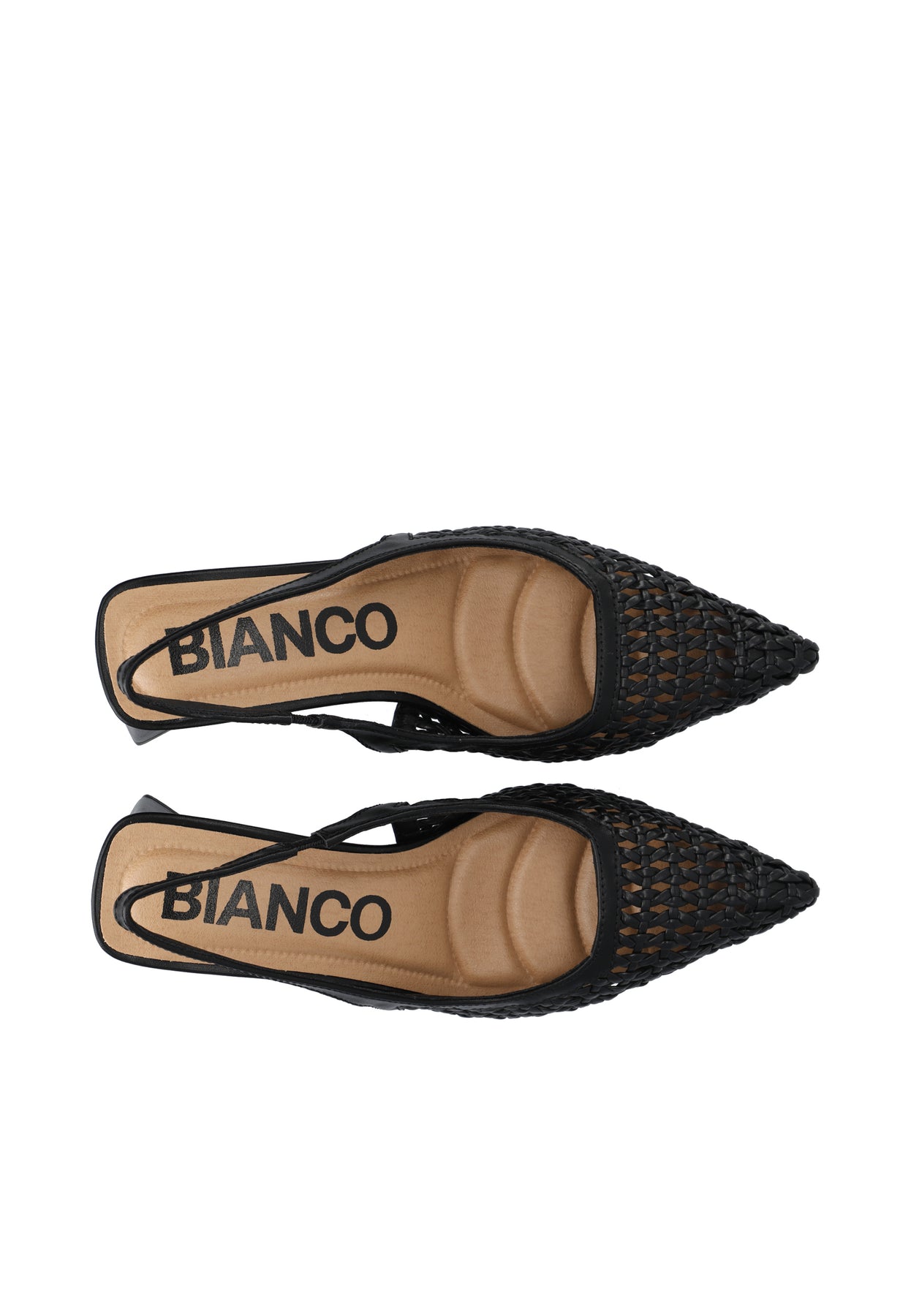 Biamaralyn Slingback Weaved Faux Leather - Black
