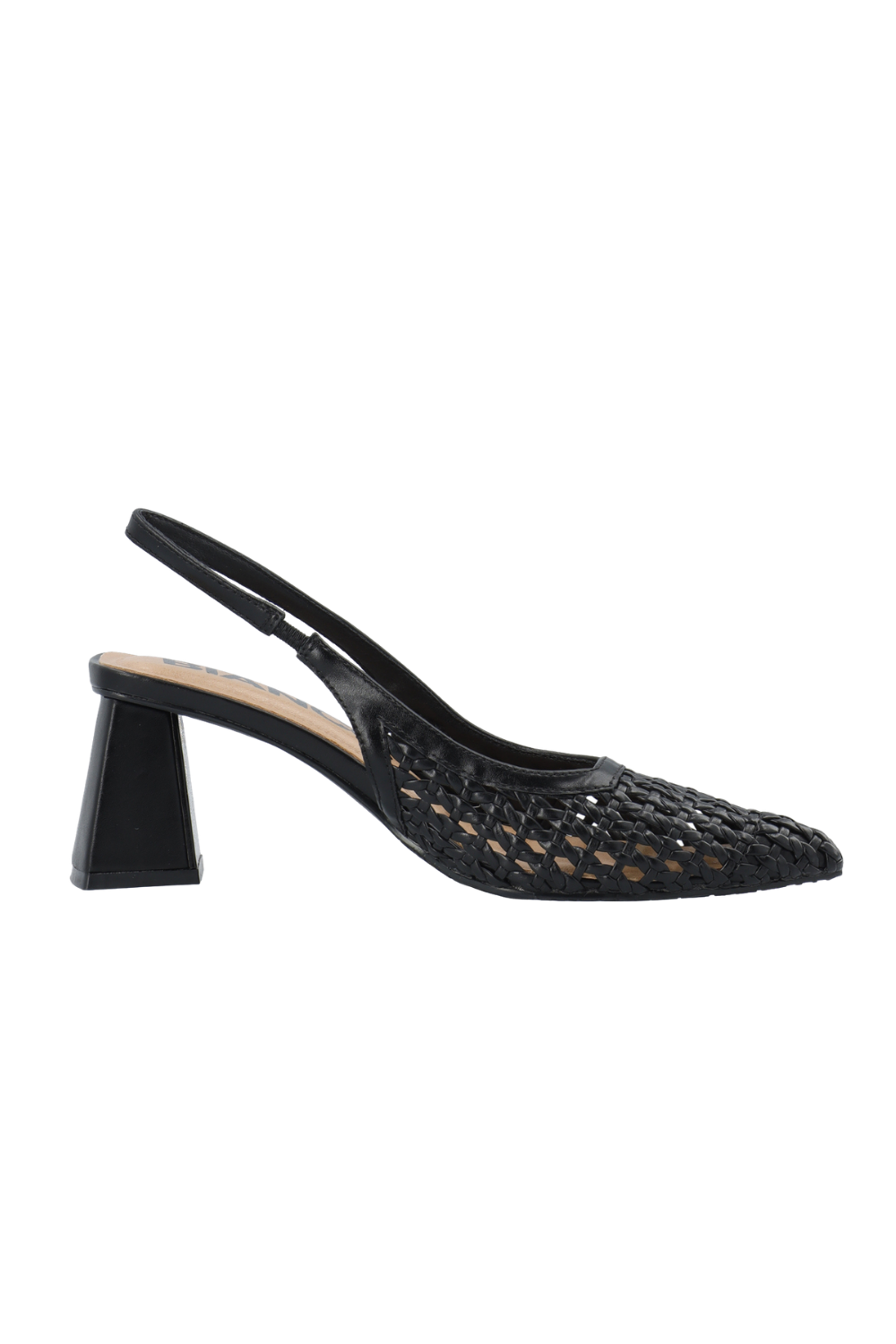 Biamaralyn Slingback Weaved Faux Leather - Black