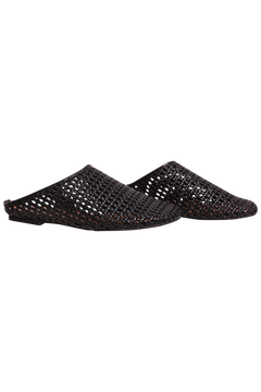 Bianera Mule Weaved Faux Leather - Black
