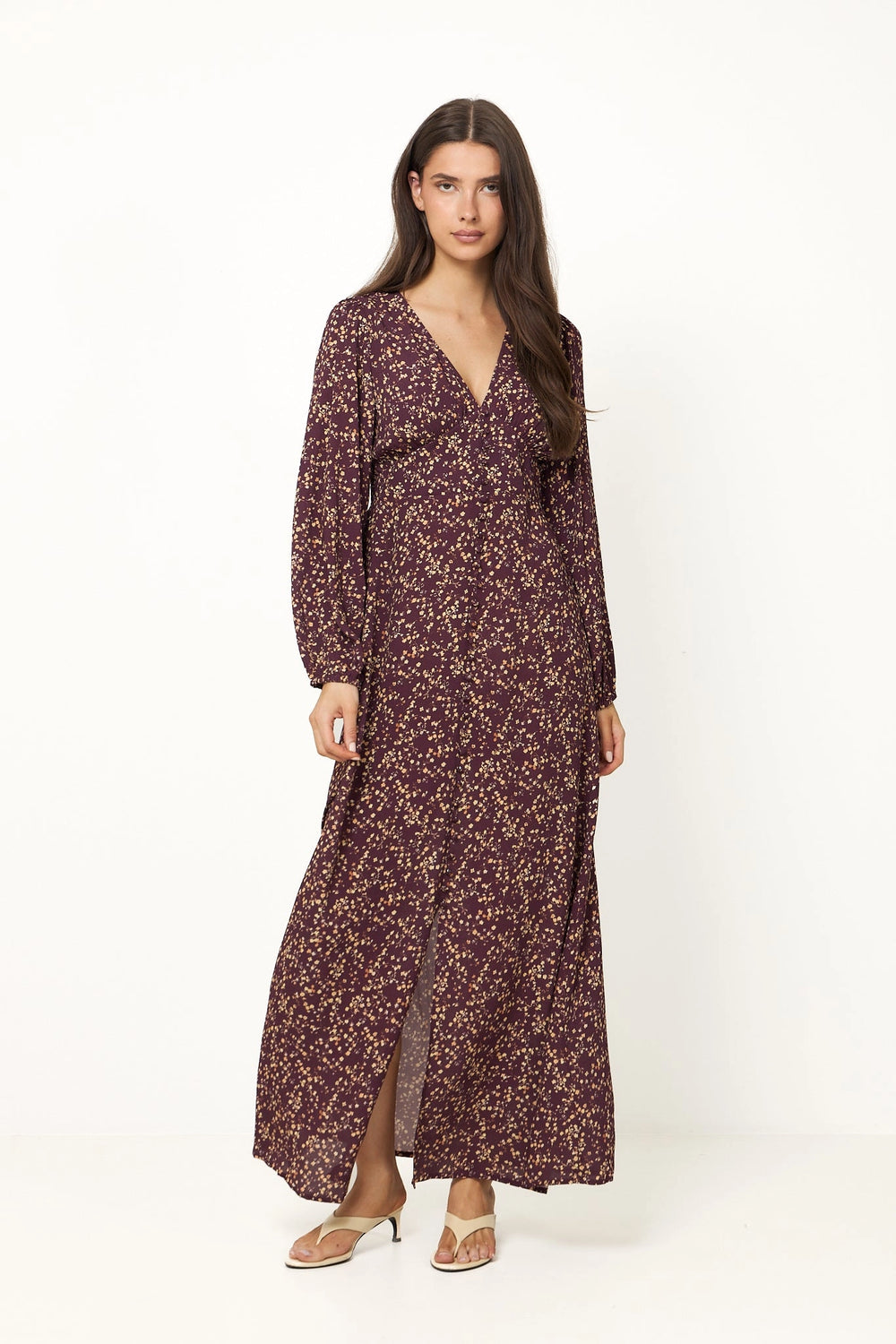 N-Lilith Maxi Dress - Donata Winetasting Print