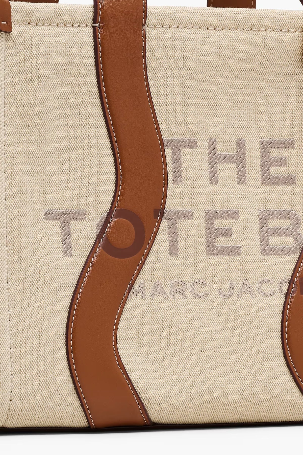The Wavy Canvas Medium Tote - Beige/Argan Oil