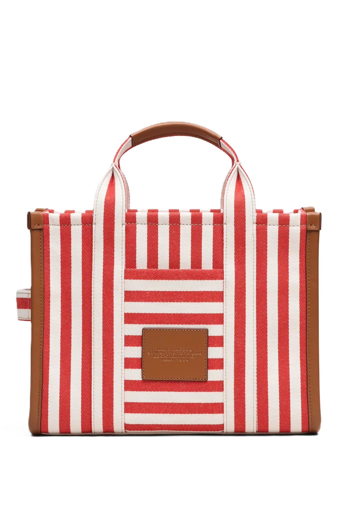 The Stripe Canvas Medium Tote - True Red Multi