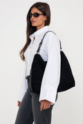 Suede Ginni Large Bag - Black