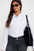 Suede Ginni Large Bag - Black