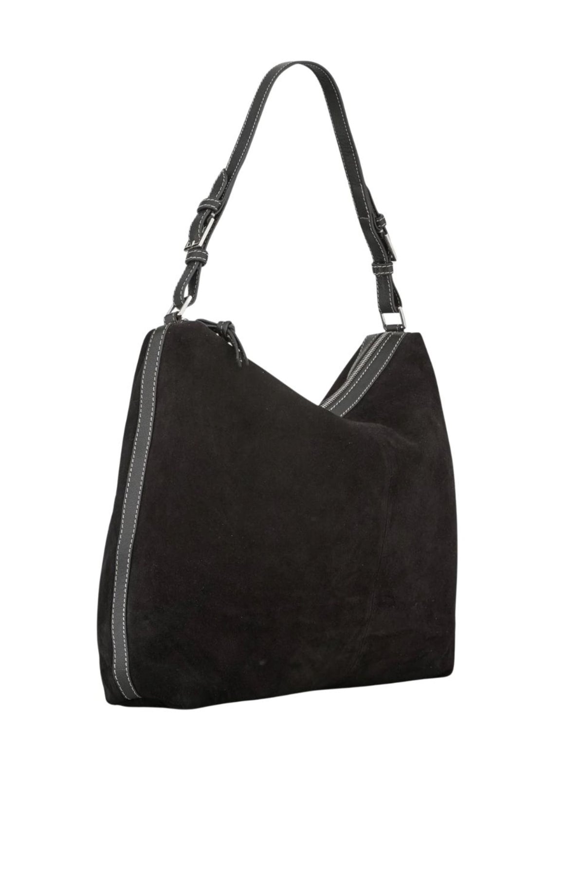 Suede Ginni Large Bag - Black