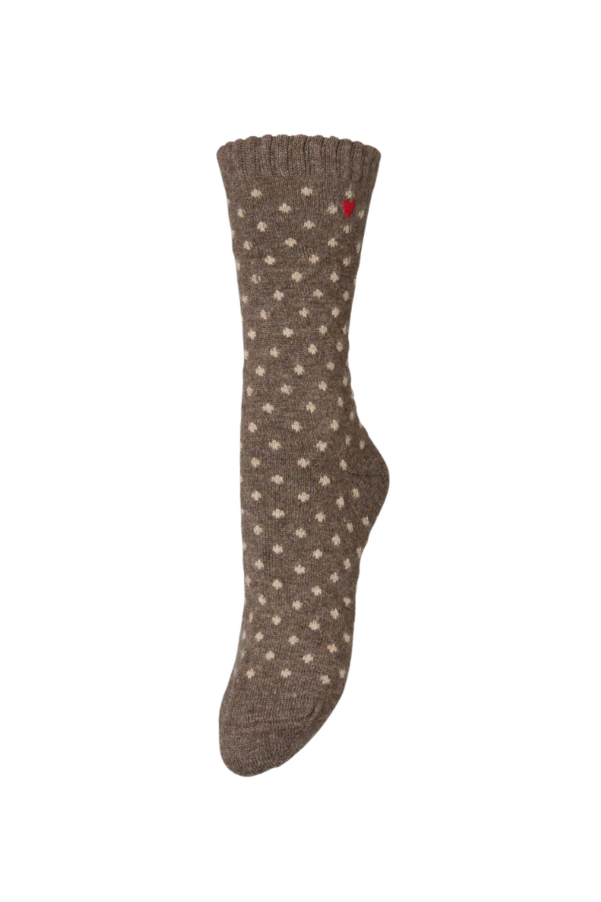 Dotted Wola Sock - Hot Fudge Brown
