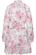 Kirsten Linen Mini Dress - Pink Floral