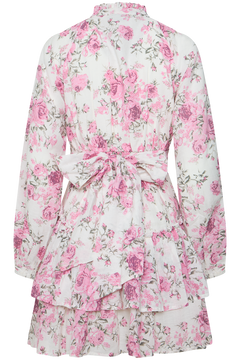 Kirsten Linen Mini Dress - Pink Floral