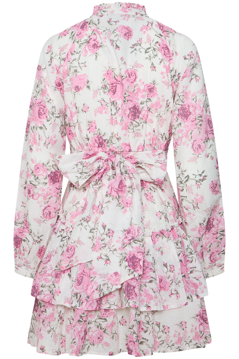 Kirsten Linen Mini Dress - Pink Floral