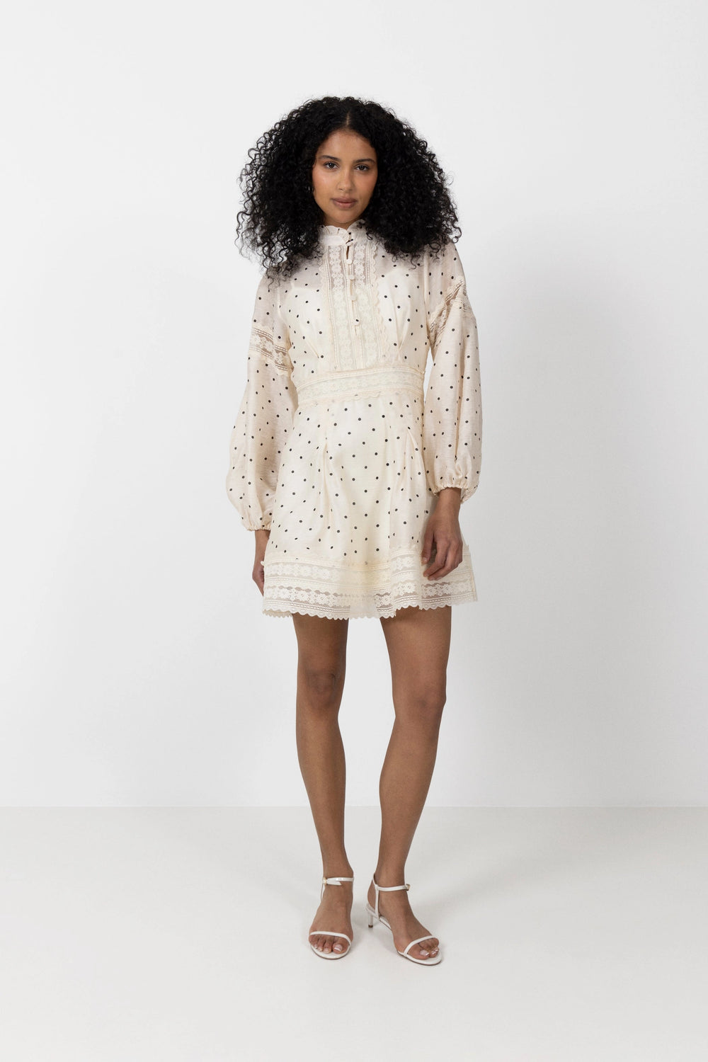 Aliah Dot Dress - Ivory Dot