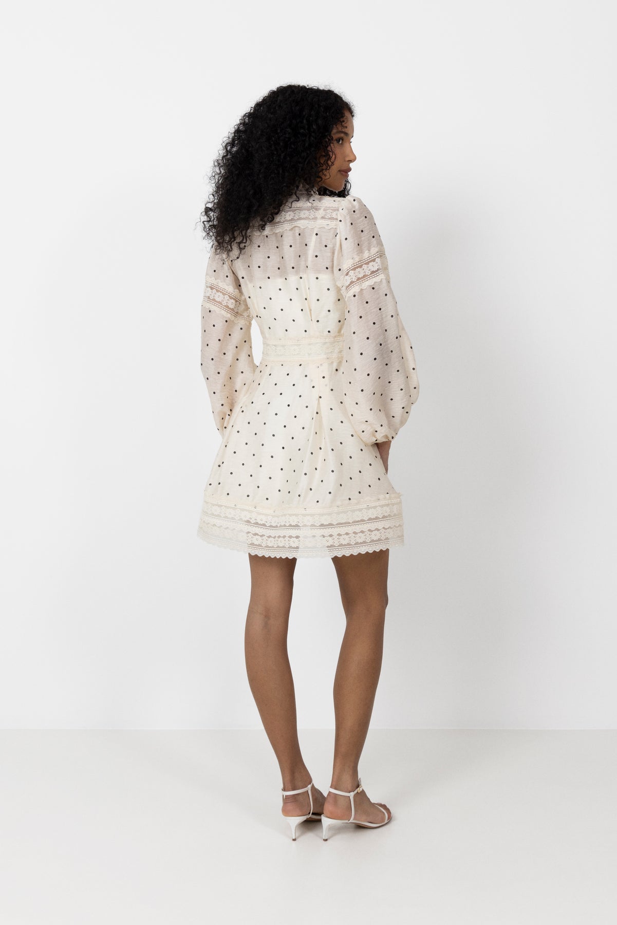 Aliah Dot Dress - Ivory Dot