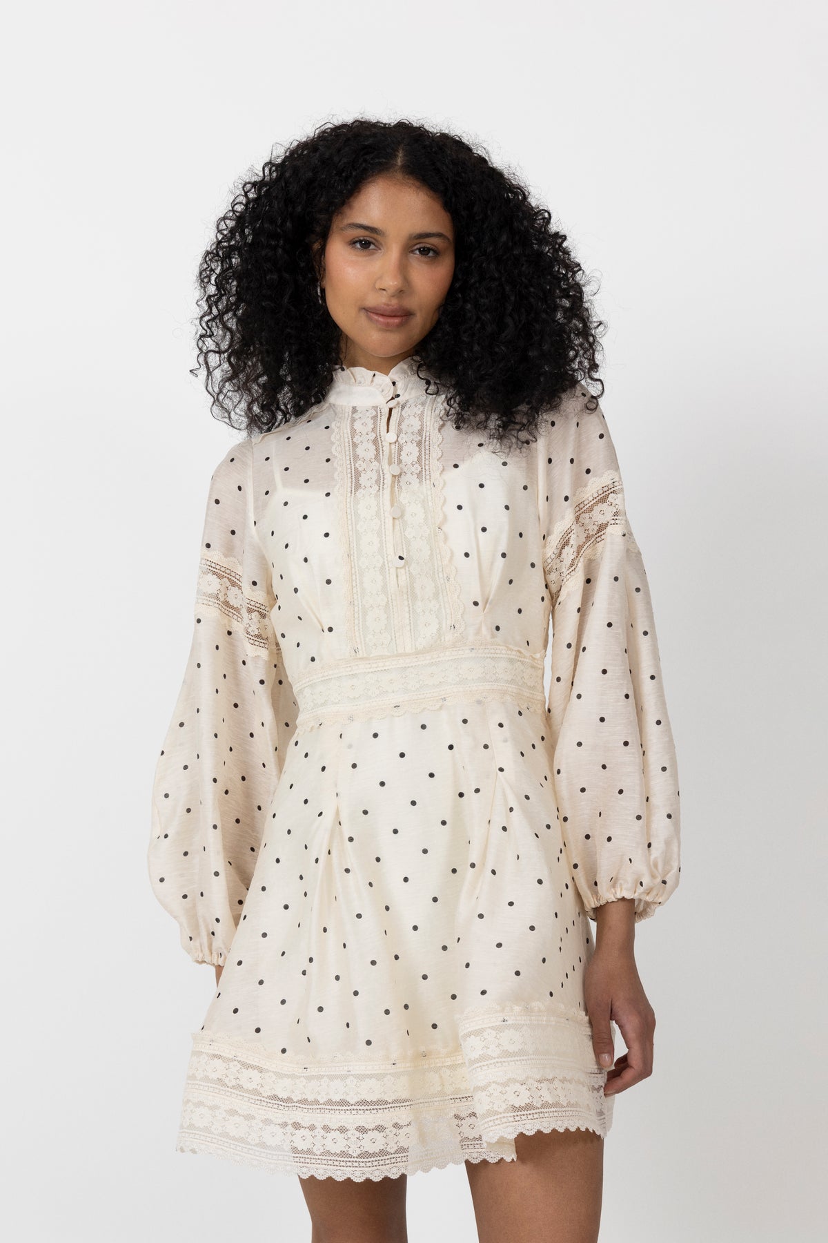 Aliah Dot Dress - Ivory Dot