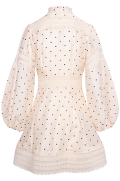Aliah Dot Dress - Ivory Dot