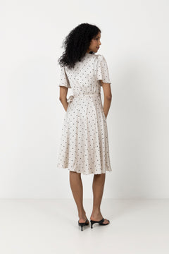 Florence Wrap Dress - Ivory Dot