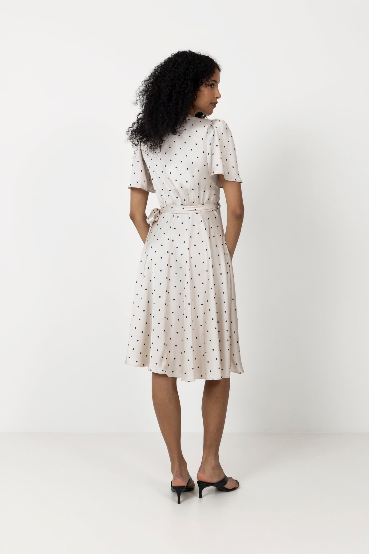 Florence Wrap Dress - Ivory Dot