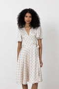 Florence Wrap Dress - Ivory Dot