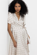Florence Wrap Dress - Ivory Dot